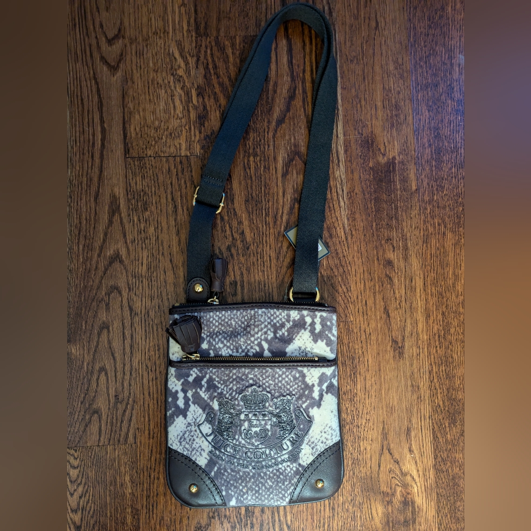 New With Tags! Y2k Juicy Couture Snake Print Velvet Crossbody